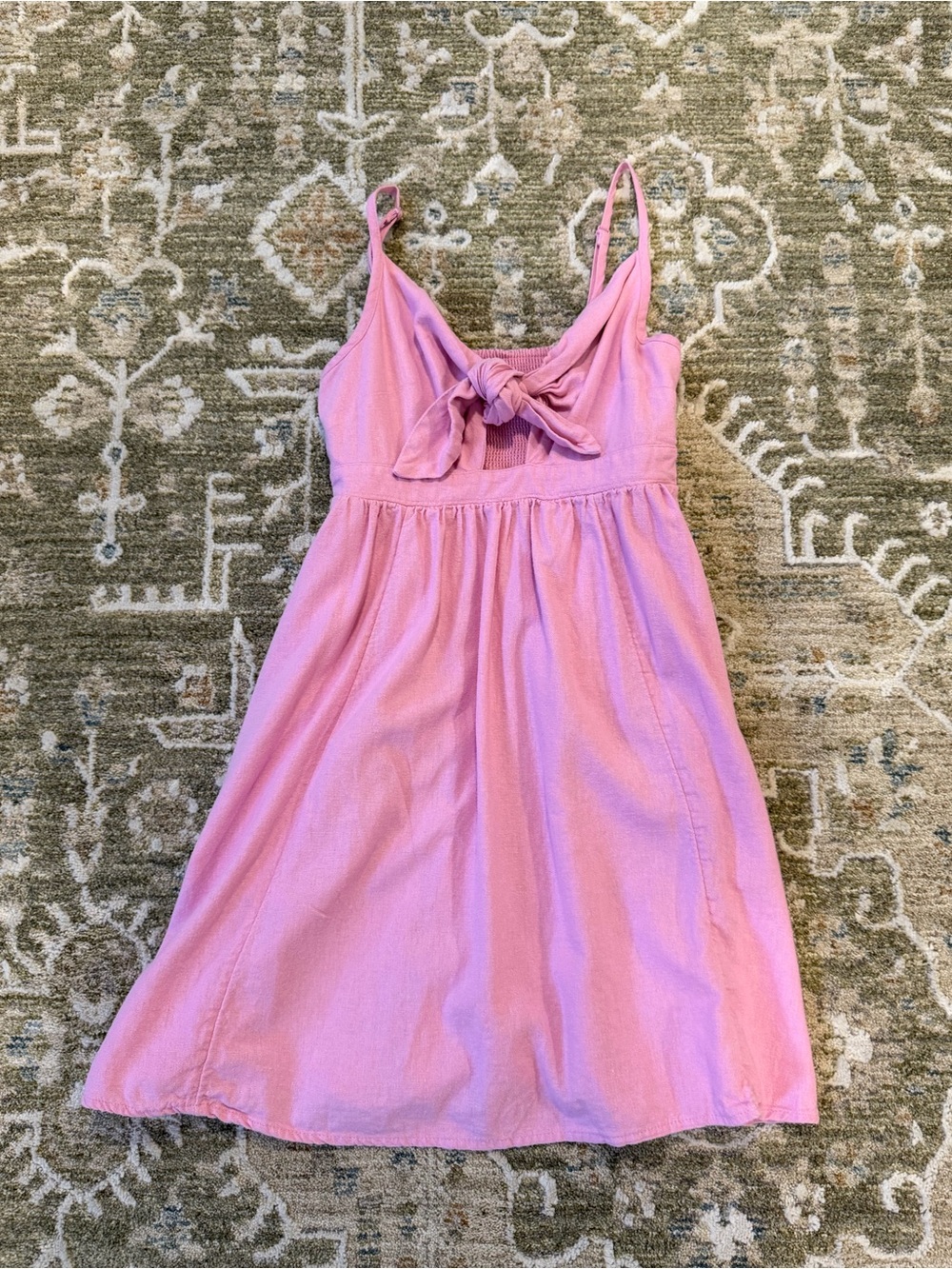 Pink Sundress with Smocked Bodice